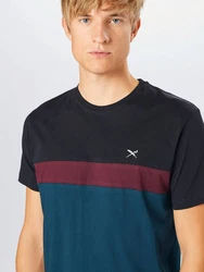 iriedaily T-Shirt Court petrol/weinrot/schwarz