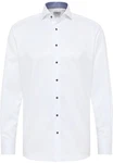 Eterna Langarmhemd Weiß/Creme/Dunkelblau