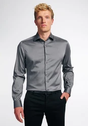 Eterna Businesshemd Kentkragen Slim Fit Dunkelgrau/Grau/Dunkelblau