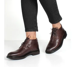 Celal Gltekin Schnürstiefel Elegante Lederstiefel (555-2619) Dunkelrot/Rot/Braun/Bordeaux