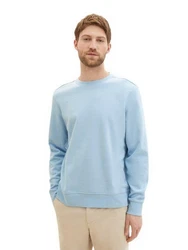 TOM TAILOR Strickpullover PRINTED CREWNECK Hellblau/Blau