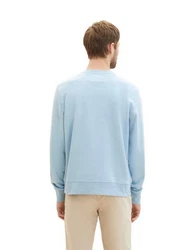 TOM TAILOR Strickpullover PRINTED CREWNECK Hellblau/Blau