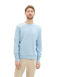 TOM TAILOR Strickpullover PRINTED CREWNECK Hellblau/Blau