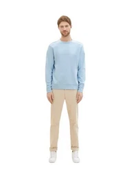 TOM TAILOR Strickpullover PRINTED CREWNECK Hellblau/Blau