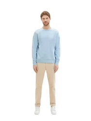 TOM TAILOR Strickpullover PRINTED CREWNECK Hellblau/Blau