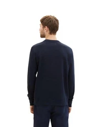 TOM TAILOR Strickpullover CUTLINE Dunkelblau/Grau