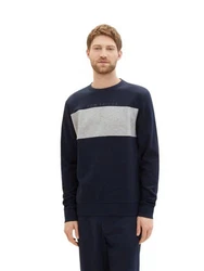 TOM TAILOR Strickpullover CUTLINE Dunkelblau/Grau