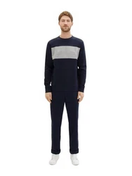 TOM TAILOR Strickpullover CUTLINE Dunkelblau/Grau