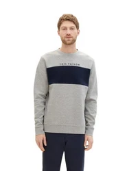 TOM TAILOR Strickpullover CUTLINE Grau/Dunkelblau