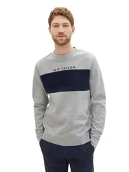 TOM TAILOR Strickpullover CUTLINE Grau/Dunkelblau