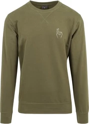 Mister Tee Rundhalspullover Easy Sign Crewneck Dunkelgrün/Khaki
