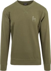 Mister Tee Rundhalspullover Easy Sign Crewneck Dunkelgrün/Khaki