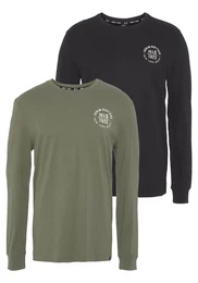 Langarmshirt (Packung, 2-tlg., 2er-Pack) Langarm, bedruckt, Rundhalsausschnitt, aus 100% Baumwolle