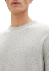 TOM TAILOR Strickpullover Basic Crewneck Knit Khaki/Grau