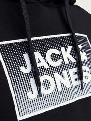 Jack & Jones Kapuzensweatshirt JJSTEEL SWEAT HOOD Dunkelblau/Schwarz/Hellblau