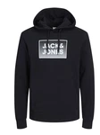 Jack & Jones Kapuzensweatshirt JJSTEEL SWEAT HOOD Dunkelblau/Schwarz/Hellblau