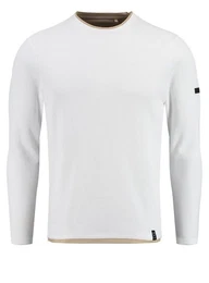 Strickpullover Stefano fr Herren double Layer Look einfarbig krperbetont MSW00153