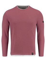 Strickpullover Stefano fr Herren double Layer Look einfarbig krperbetont MSW00153