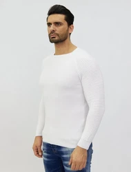 Denim Distriqt Strickpullover Weiß/Creme