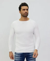 Denim Distriqt Strickpullover Weiß/Creme