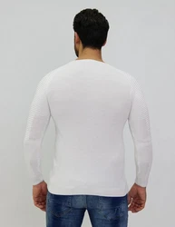 Denim Distriqt Strickpullover Weiß/Creme