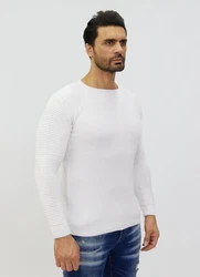 Denim Distriqt Strickpullover Weiß/Creme