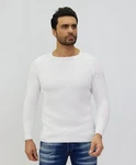 Denim Distriqt Strickpullover Weiß/Creme
