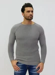 Denim Distriqt Strickpullover Grau/Dunkelgrau/Hellgrau