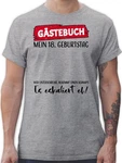 Shirtracer T-Shirt Gästebuch 18. Geburtstag Grau/Hellgrau/Dunkelgrau/Gelb