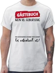Shirtracer T-Shirt Gästebuch 18. Geburtstag Grau/Hellgrau/Creme/Gelb