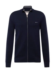 Gant Strickjacke COTTON PIQUE ZIP CARDIGAN marine/weiß