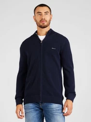 Gant Strickjacke COTTON PIQUE ZIP CARDIGAN marine/weiß