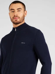Gant Strickjacke COTTON PIQUE ZIP CARDIGAN marine/weiß