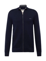 Gant Strickjacke COTTON PIQUE ZIP CARDIGAN marine/weiß