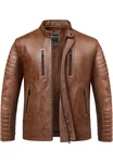 Amaci&Sons Lederjacke EUCLID Herren Biker Jacke Braun/Dunkelbraun/Beige