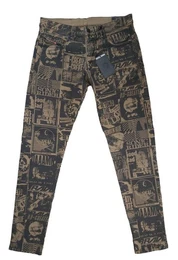Comfort-fit-Jeans D-Strukt 009GB (All-Over-Print, Braun Schwarz) 5-Pocket-Style, Stretch