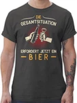 Shirtracer T-Shirt Die Gesamtsituation erfordert jetzt ein Bier Schwarz/Beige/Braun/Hellblau/Gold