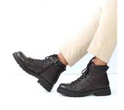 Celal Gltekin Schnürstiefel High-Top Leder-Boots mit Warmfutter 550-769