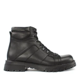Celal Gltekin 550-769 Schnrstiefel Stilvolle High-Top-Leder-Boots mit Warmfutter und Doppelschluss.
