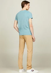 Tommy Hilfiger T-Shirt STRETCH SLIM FIT TEE mit Rundhalsausschnitt Blau/Türkis/Hellblau
