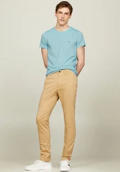Tommy Hilfiger T-Shirt STRETCH SLIM FIT TEE mit Rundhalsausschnitt Blau/Türkis/Hellblau