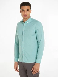 Tommy Hilfiger Hemd FLEX TEXTURED GINGHAM SF SHIRT Grün/Blau/Türkis