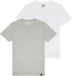 Wrangler T-Shirt T-Shirt 2 Pack Regular Fit (2-tlg) graumeliert/weiß