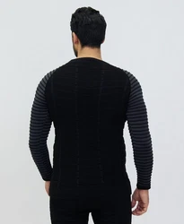 Denim Distriqt Strickpullover Moderner Feinstrick Schwarz/Dunkelblau/Hellblau