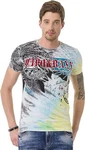 Cipo & Baxx T-Shirt Grau/Braun/Mischfarben/Gelb/Dunkelgrau