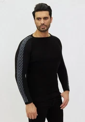 Denim Distriqt Strickpullover Extravaganter Feinstrick Schwarz