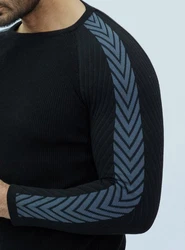 Denim Distriqt Strickpullover Extravaganter Feinstrick Schwarz