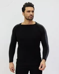 Denim Distriqt Strickpullover Extravaganter Feinstrick Schwarz