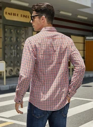 JMIERR Businesshemd Herren Baumwolle Trachtenhemd Oktoberfest Freizeithemd Rot/Dunkelrot/Mischfarben