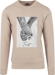 Mister Tee Rundhalspullover Trust 2.0 Crewneck Khaki/Braun/Beige